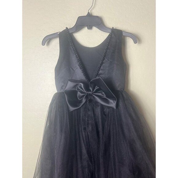 Uhnice Flower Pearls Dress V-Back Tulle Ball Gown Satin Bow-Knot Pageant 9/10 - Picture 4 of 5